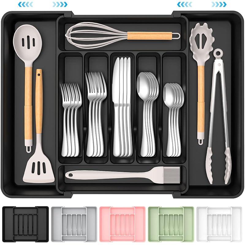 My Go-To Extra Large Black Silverware Organizer for a Tidy Kitchen