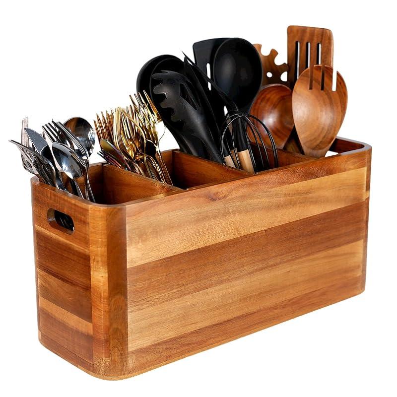 Is This Large Rustic Wooden Utensil Holder Worth the Hype?